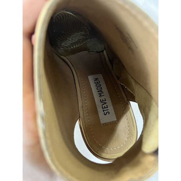 Steve Madden TERRAA Open Toe Booties Natural Leather Size 9.5 - Picture 9 of 15